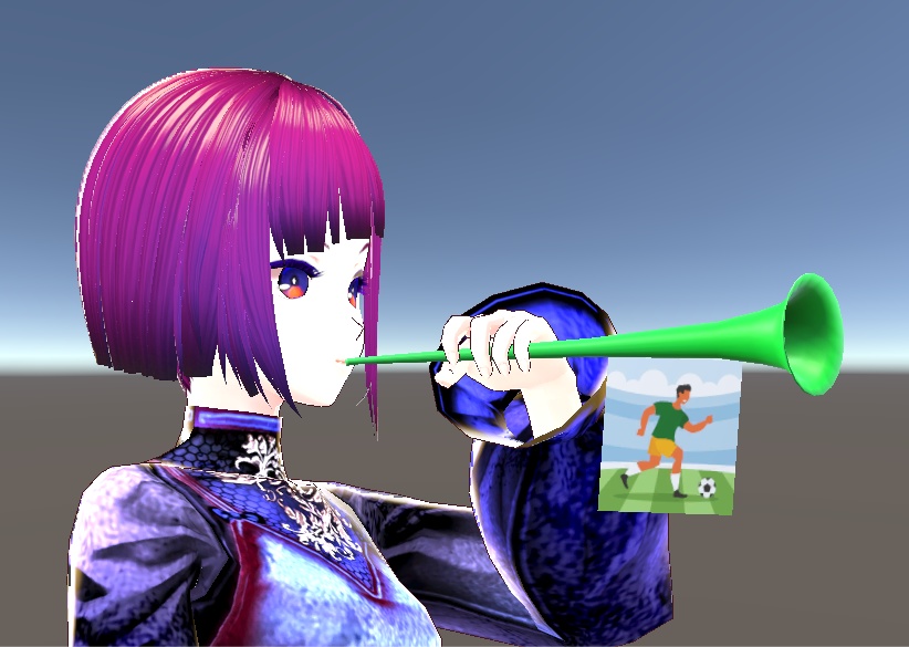 【3D小物】シンプルなブブゼラ(旗付き)
