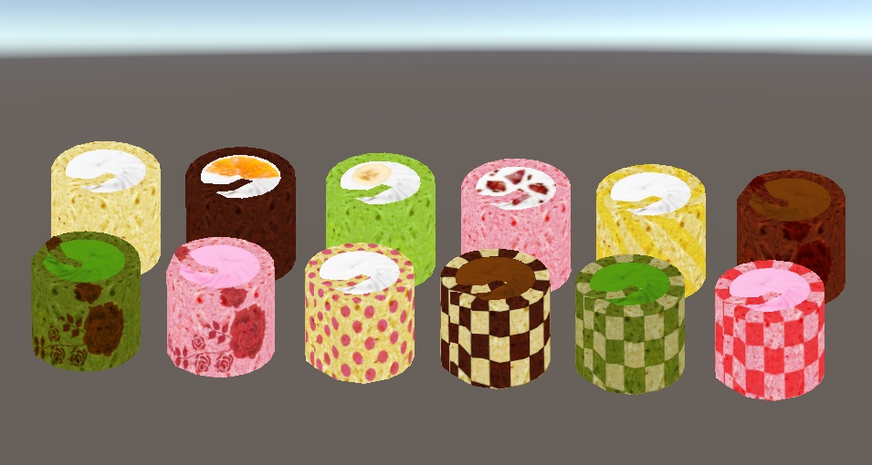 【3D小物】ロールケーキタワーセット