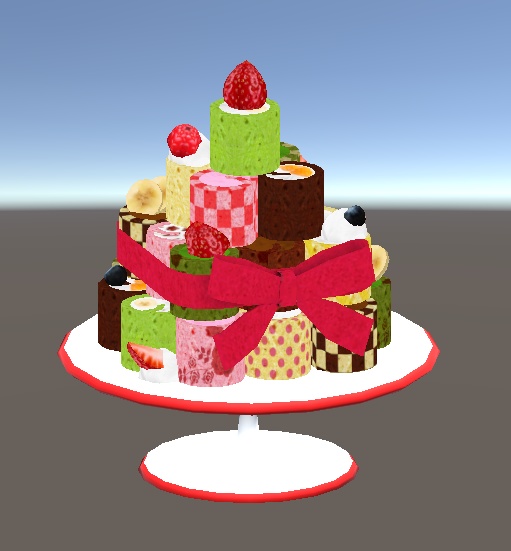 【3D小物】ロールケーキタワーセット