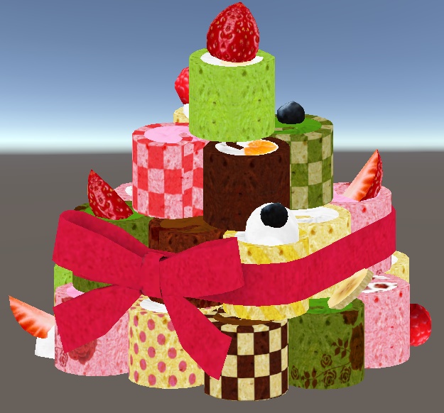【3D小物】ロールケーキタワーセット