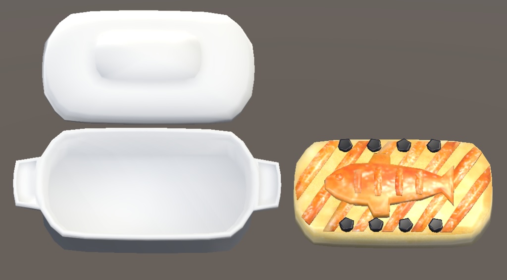 【3D小物】見た事あるようなサカナのパイ