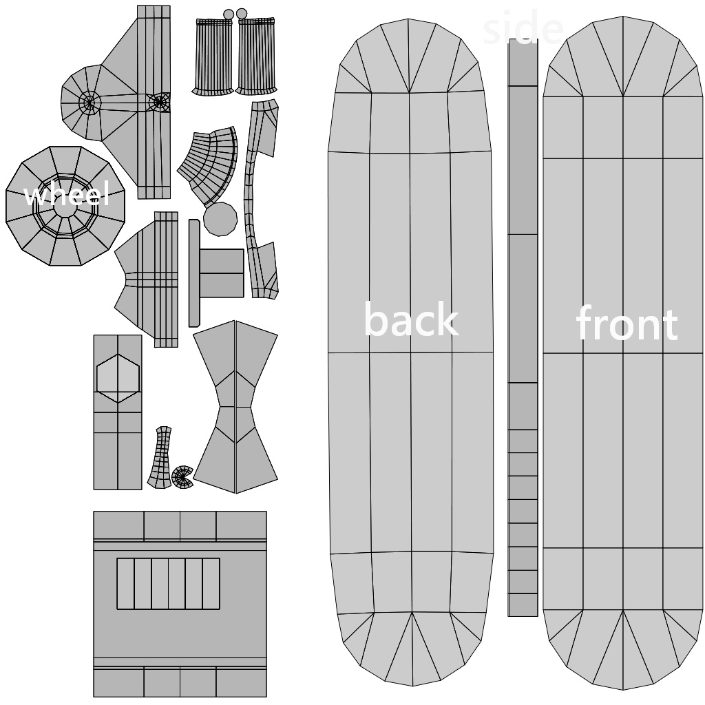 【3D小物】スケートボード(改変用UV付)