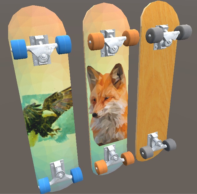 【3D小物】スケートボード(改変用UV付)