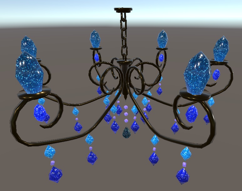 【3D小物】星水晶のシャンデリア