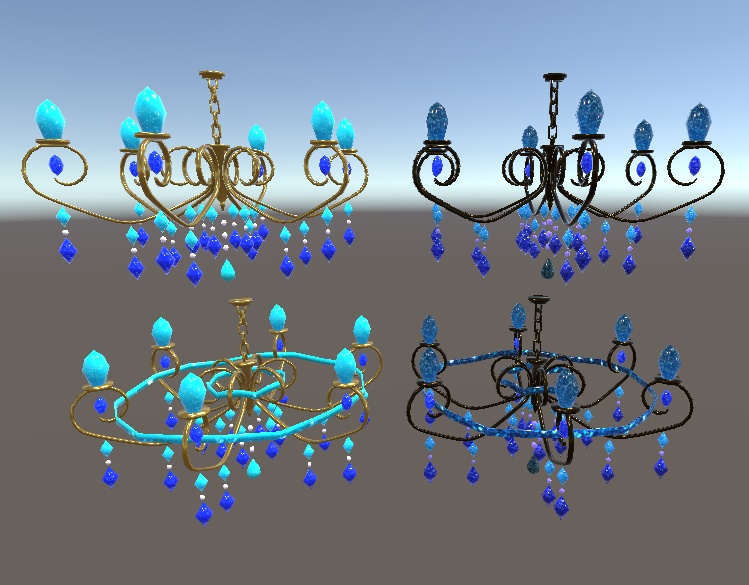 【3D小物】星水晶のシャンデリア