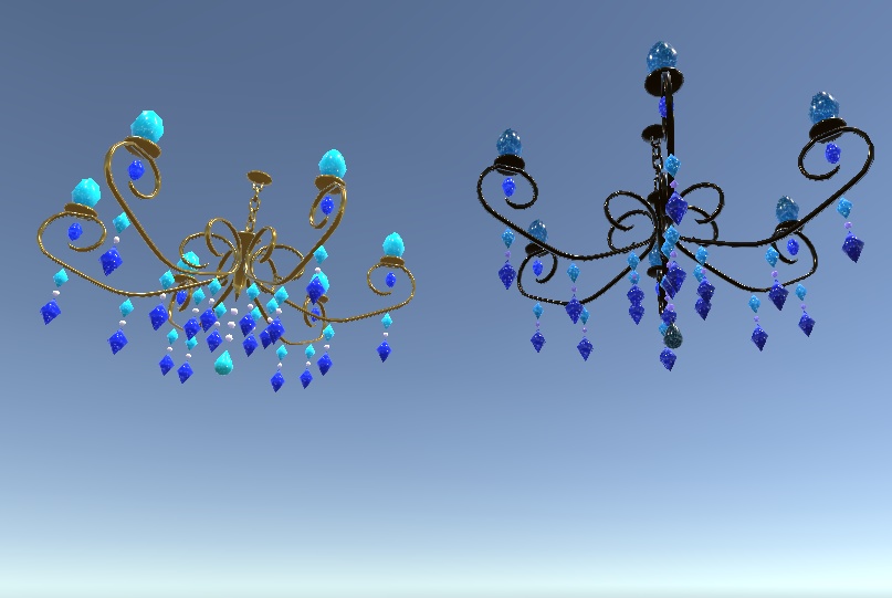 【3D小物】星水晶のシャンデリア