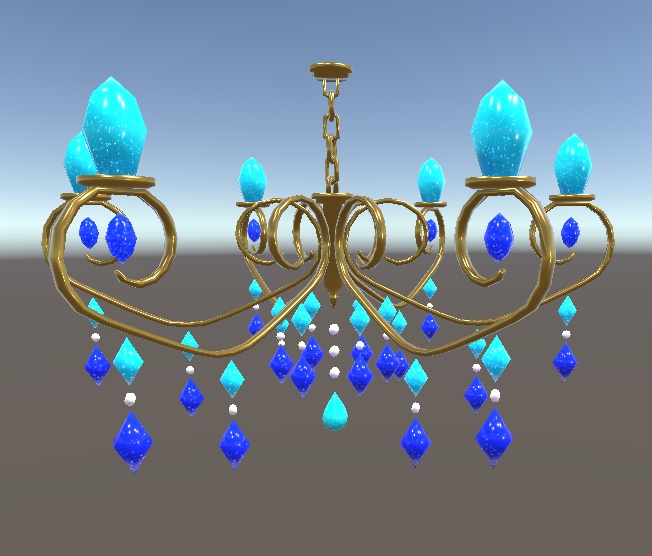 【3D小物】星水晶のシャンデリア