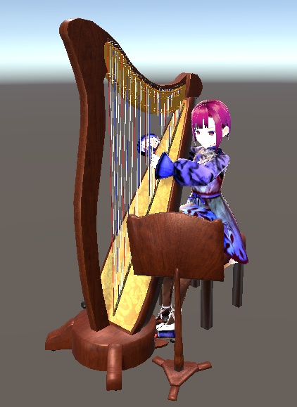 【3D小物】グランドハープ(ペダルハープ)セット