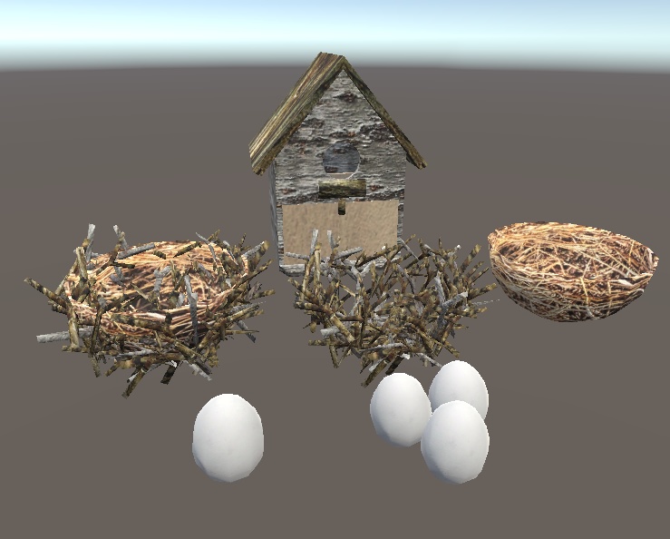 【3D小物】鳥の巣セット