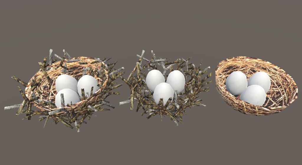 【3D小物】鳥の巣セット