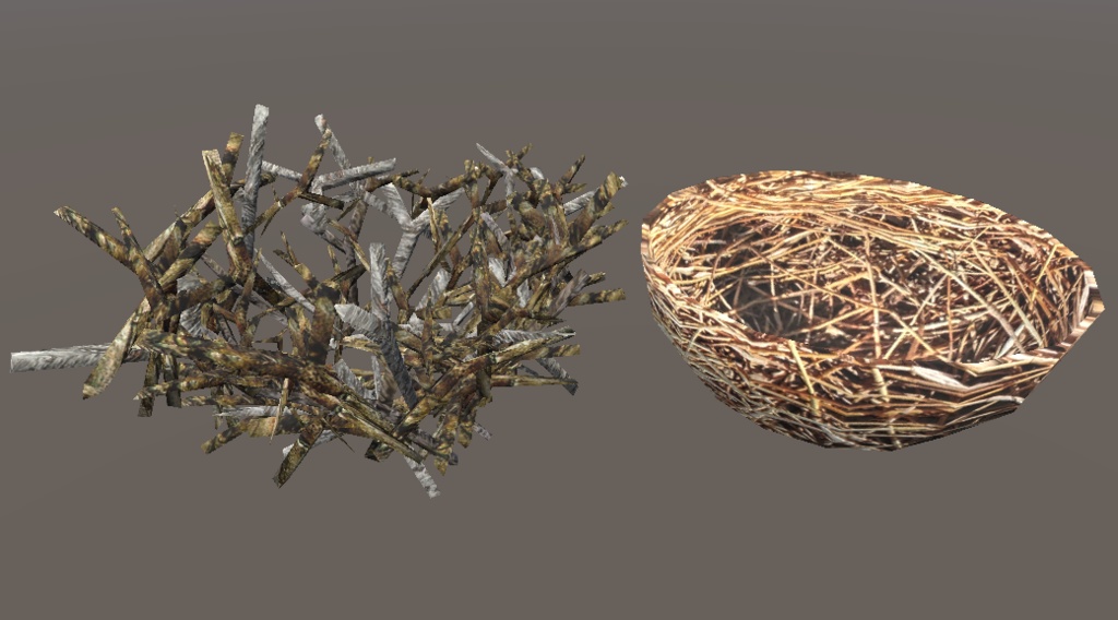 【3D小物】鳥の巣セット