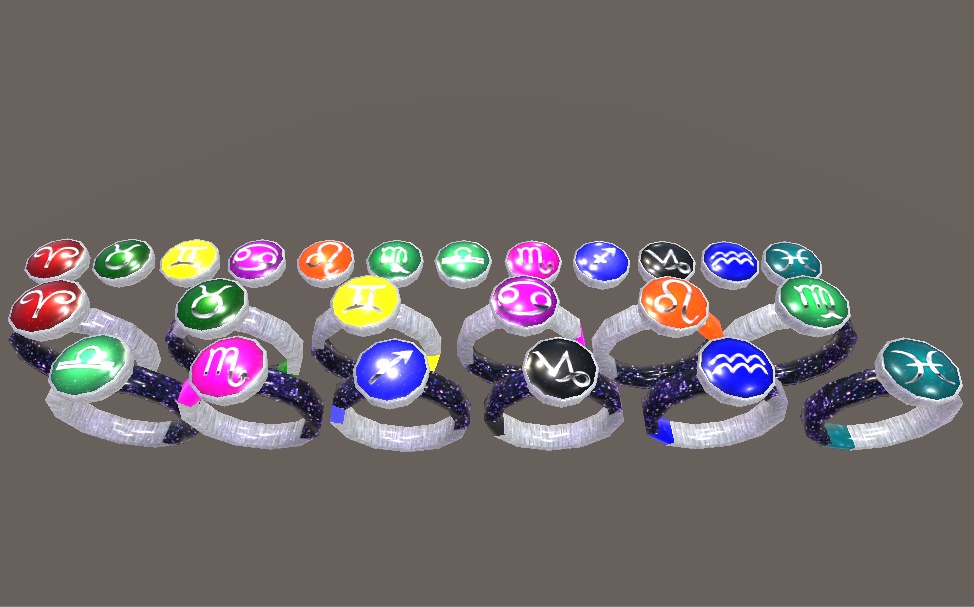 【3D小物】12星座のアクセサリセット