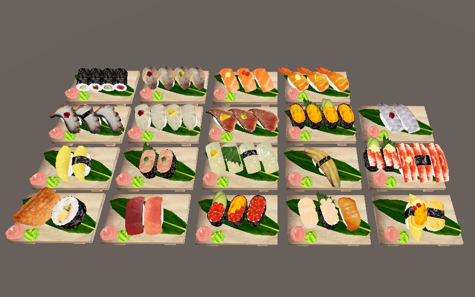 【3D小物】満”貫”全席(お寿司セット)