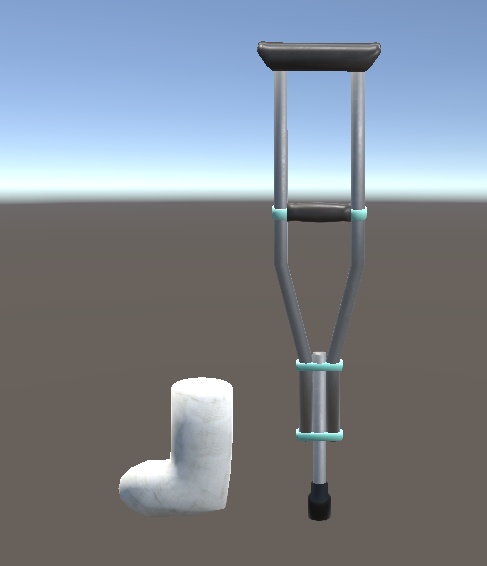 【3D小物】松葉杖とギプス