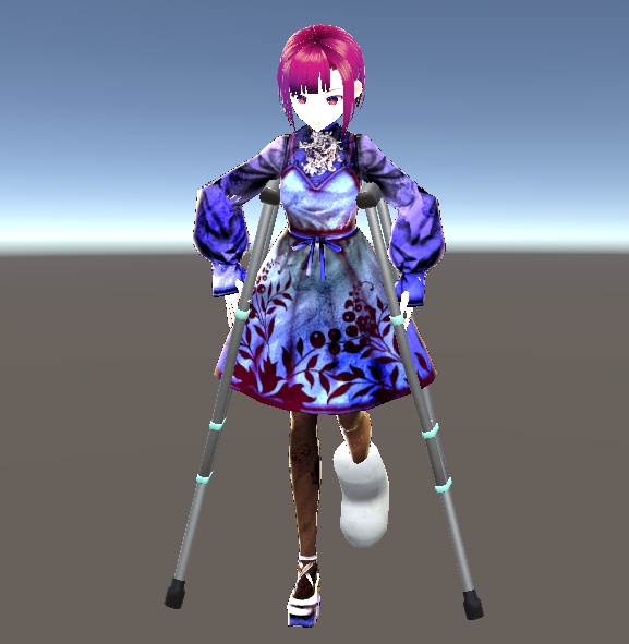 【3D小物】松葉杖とギプス