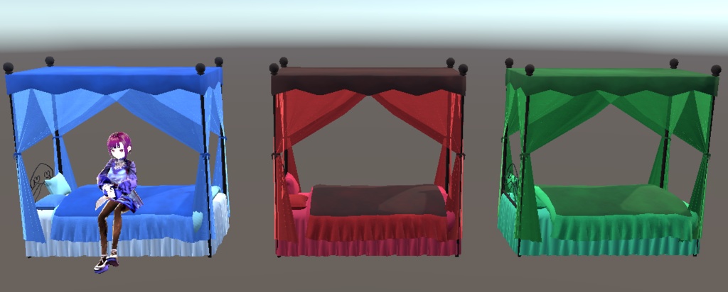 【3D小物】シンプルな天蓋付ベッド