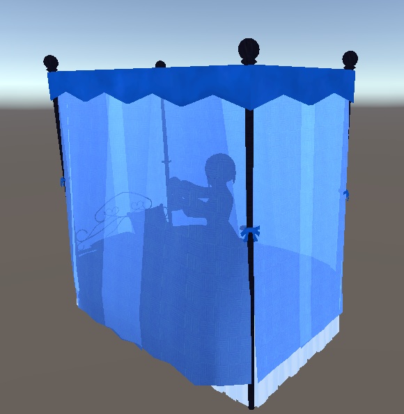 【3D小物】シンプルな天蓋付ベッド