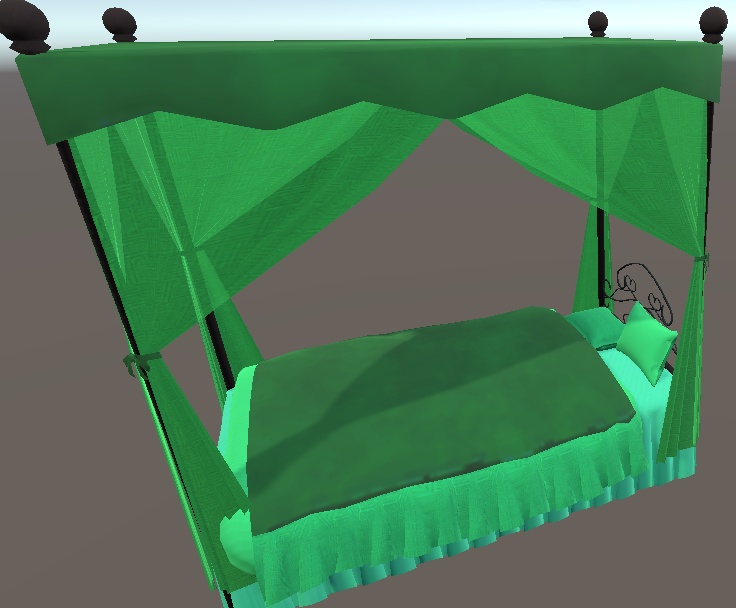 【3D小物】シンプルな天蓋付ベッド