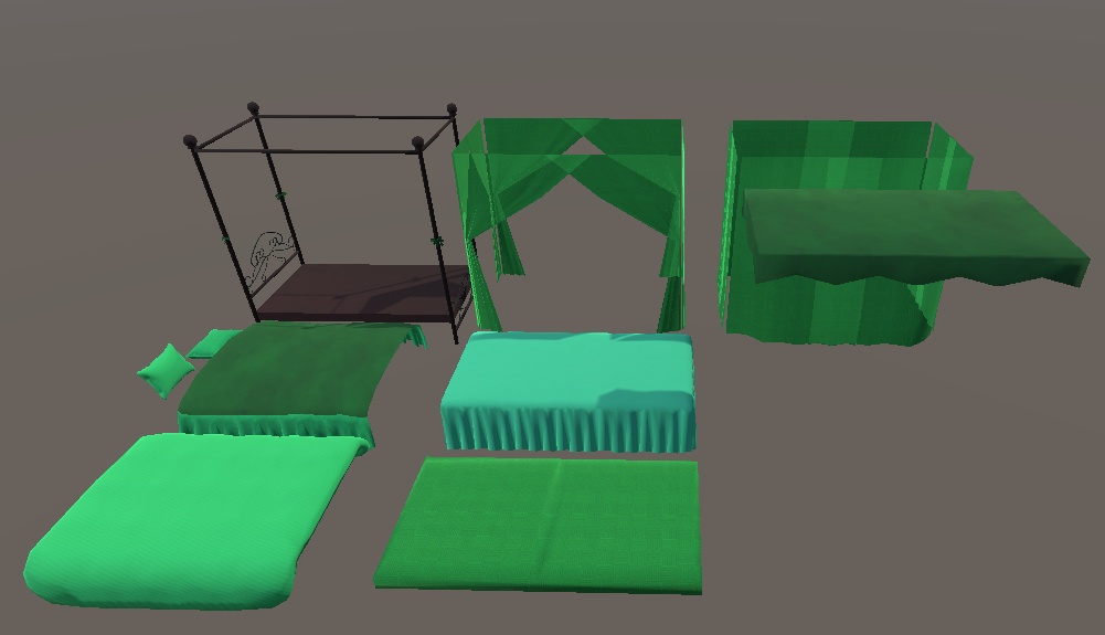 【3D小物】シンプルな天蓋付ベッド