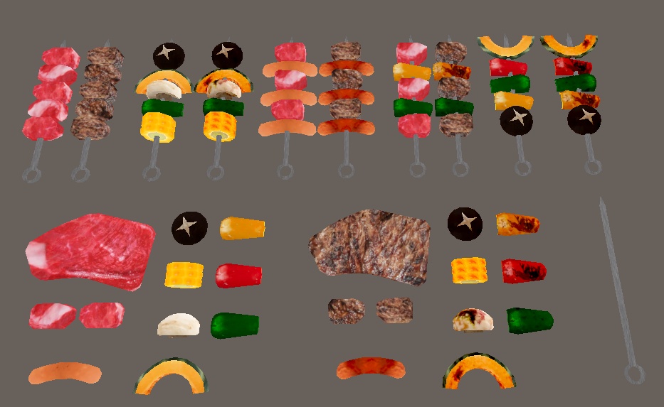 【3D小物】バーベキューセット&ドラム缶キャンプセット