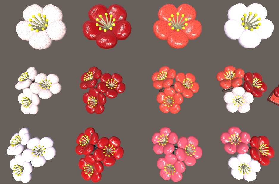 【3D小物】花飾ー百花魁ー