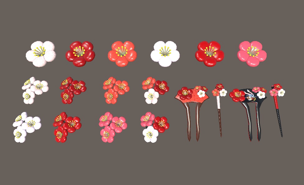 【3D小物】花飾ー百花魁ー