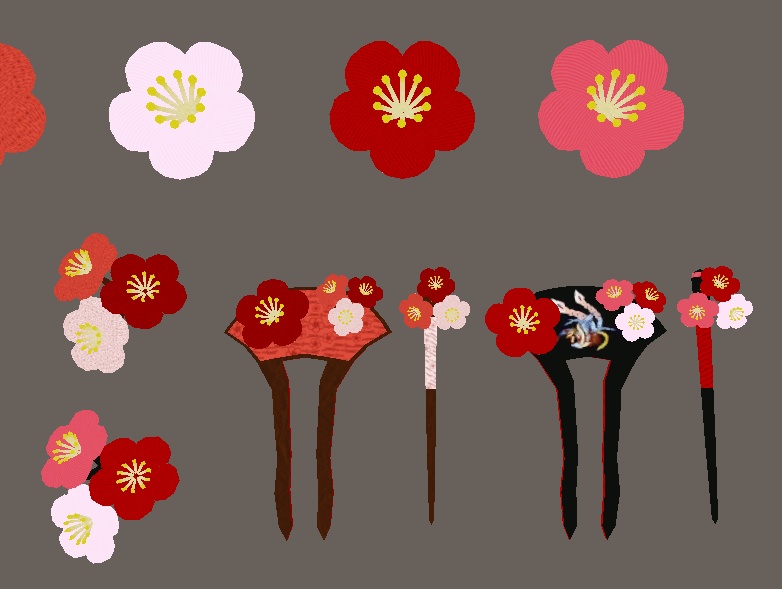 【3D小物】花飾ー百花魁ー