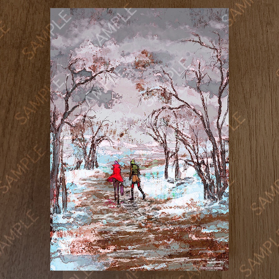 『雪道』ポストカード