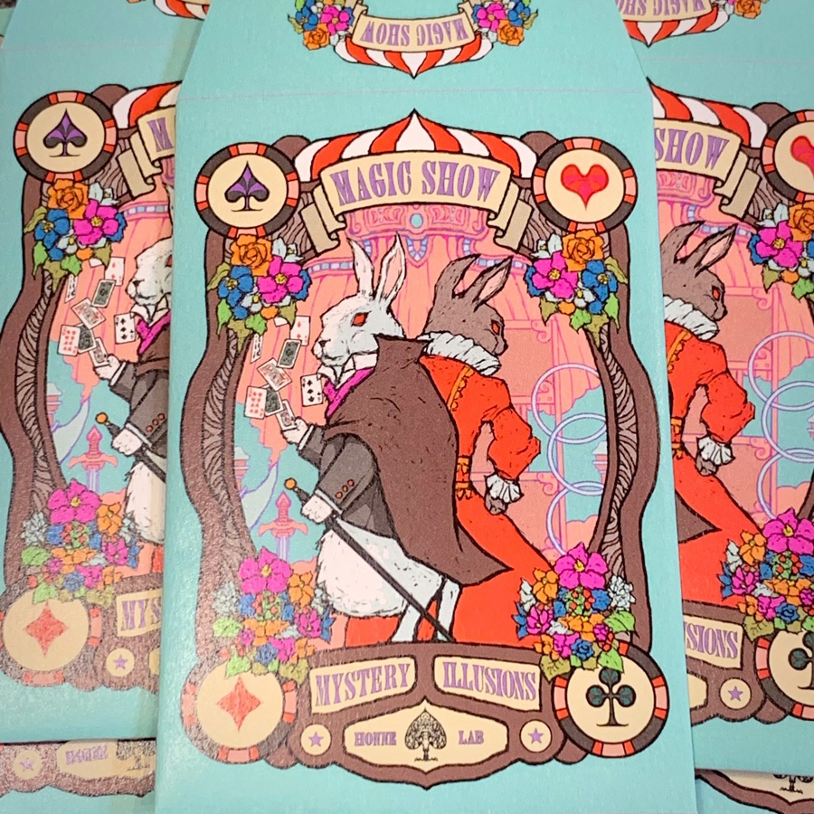 ポチ袋『兎のマジックショー』5点セット(封シール付き)