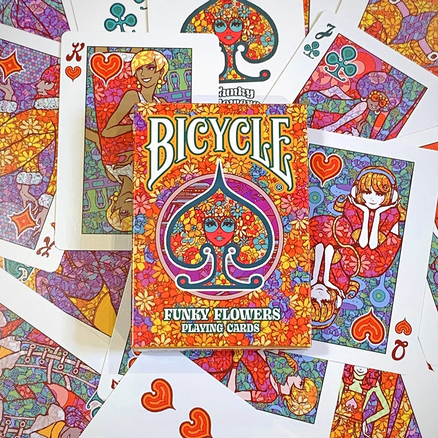 Bicycle Funky Flowers Playing Cards (カスタムバイスクル オリジナル トランプ )
