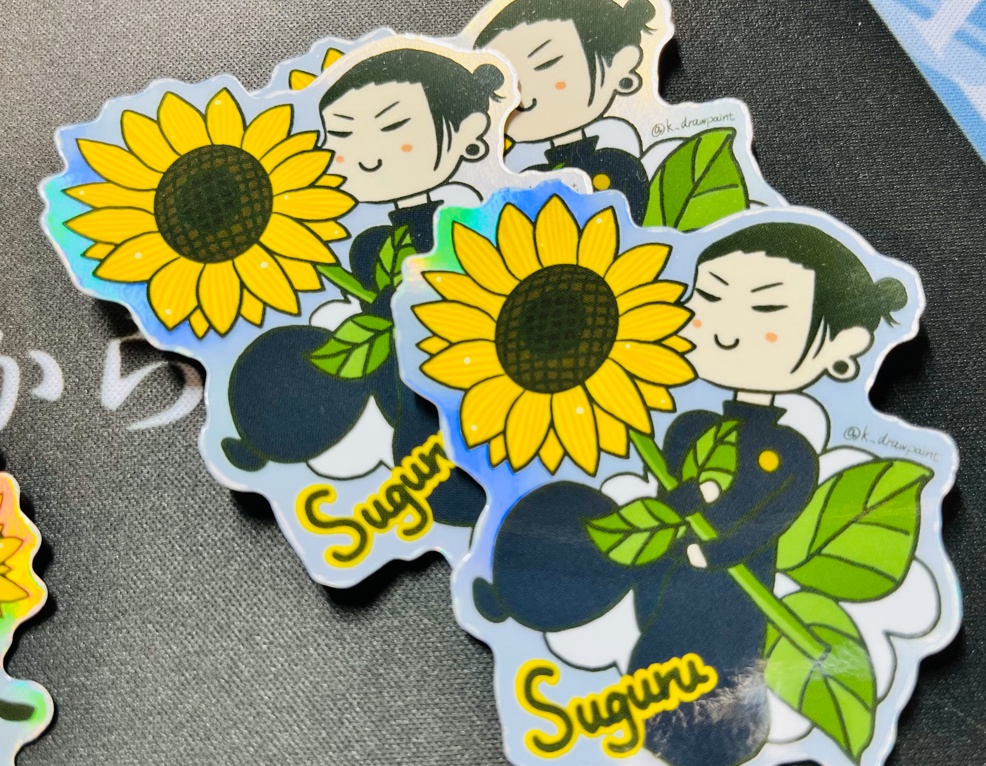 【呪術廻戦】さしす 高耐候ダイカットステッカー シール 五条悟 夏油傑 家入硝子