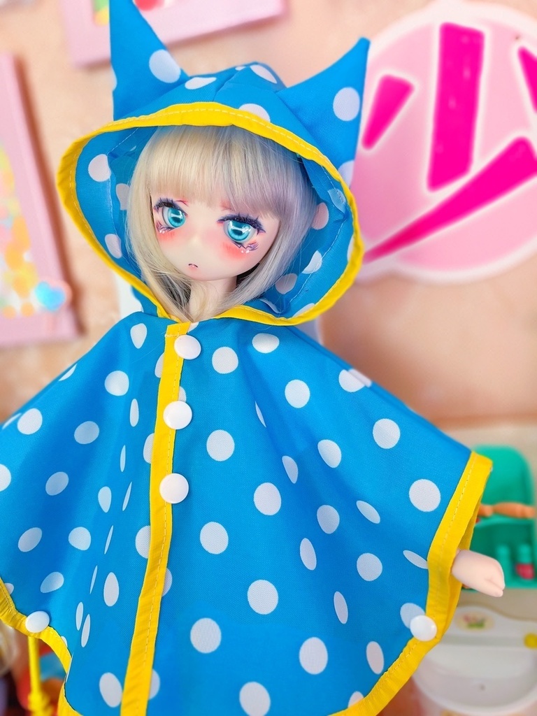 ねこさんレインポンチョ(40cmドール)
