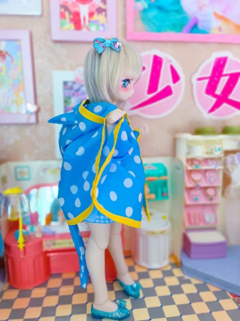 ねこさんレインポンチョ(40cmドール)