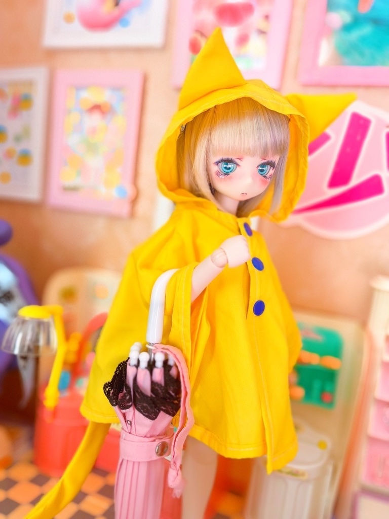 ねこさんレインポンチョ(40cmドール)