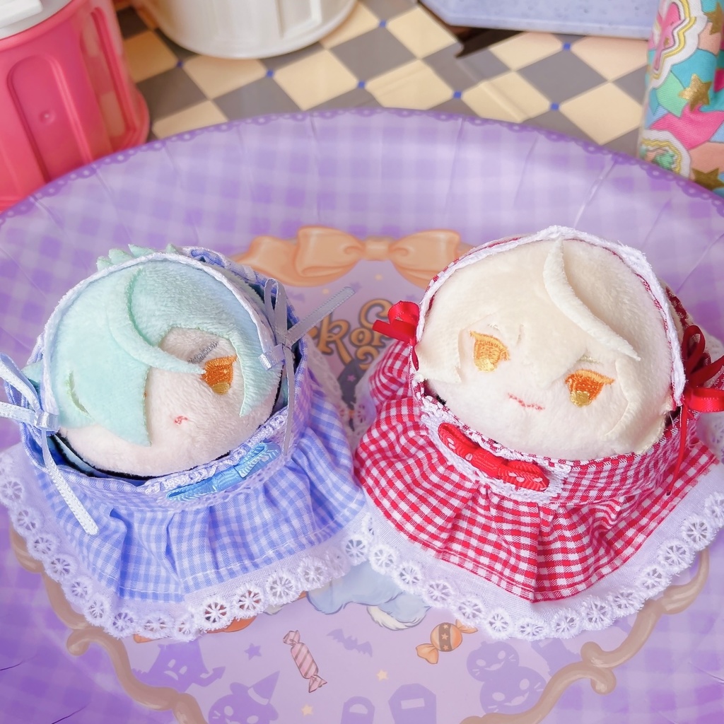 おもちのフリルチェックワンピSET