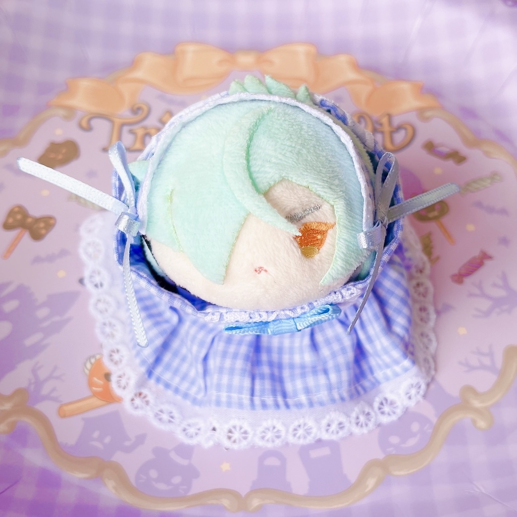 おもちのフリルチェックワンピSET