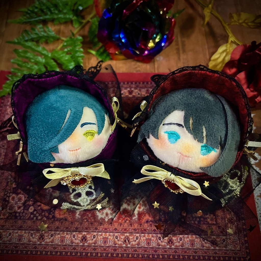 【おもち】闇夜の薔薇と髑髏のドレスSET