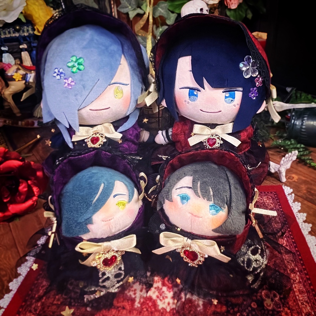 【おもち】闇夜の薔薇と髑髏のドレスSET