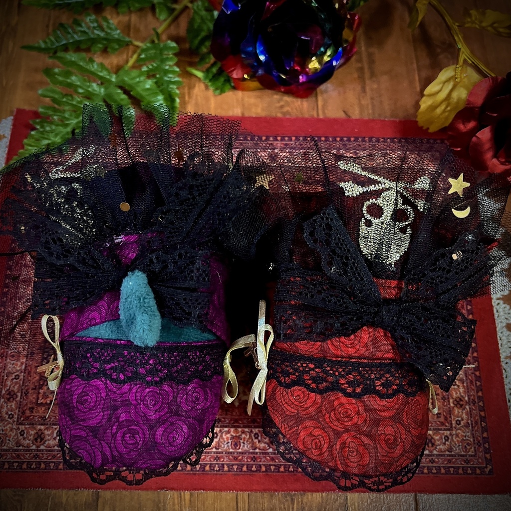 【おもち】闇夜の薔薇と髑髏のドレスSET