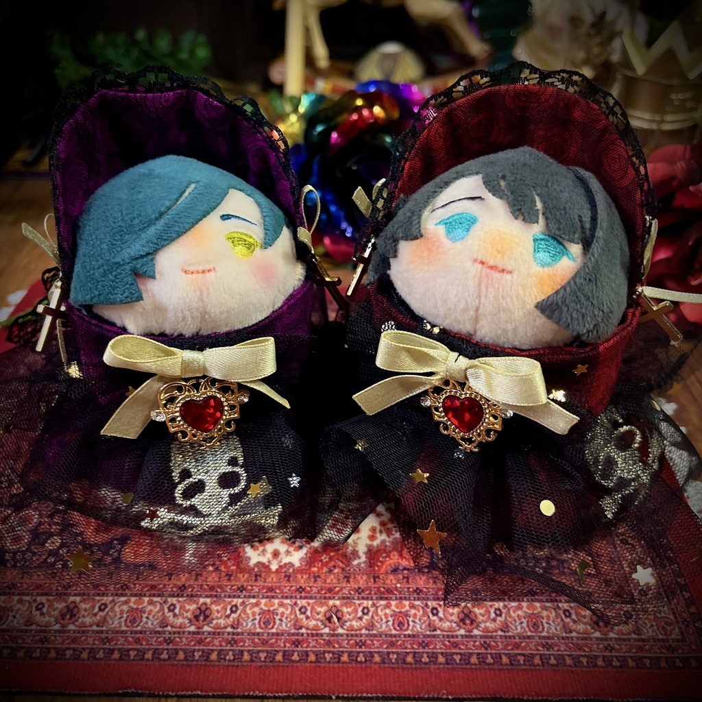 【おもち】闇夜の薔薇と髑髏のドレスSET