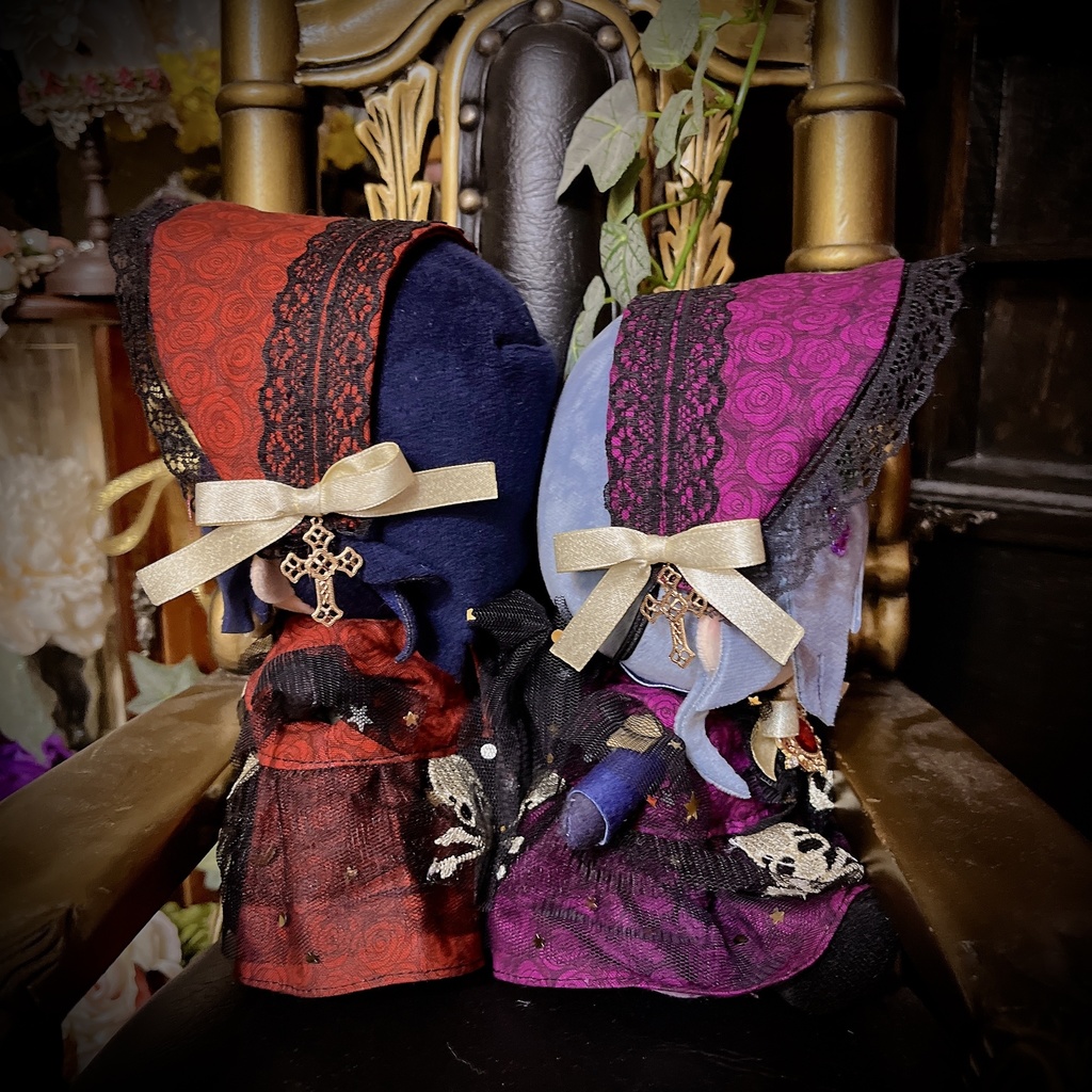 【ぬい】闇夜の薔薇と髑髏のドレスSET