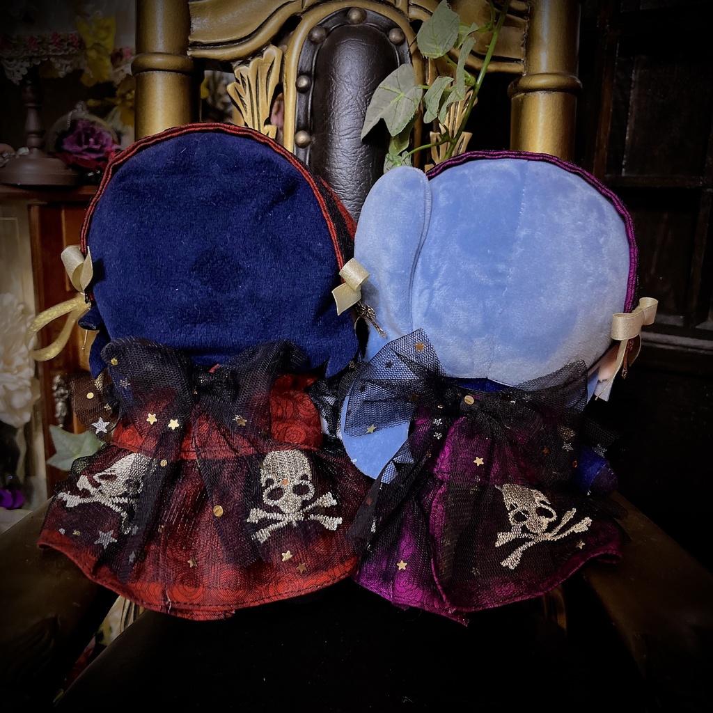 【ぬい】闇夜の薔薇と髑髏のドレスSET