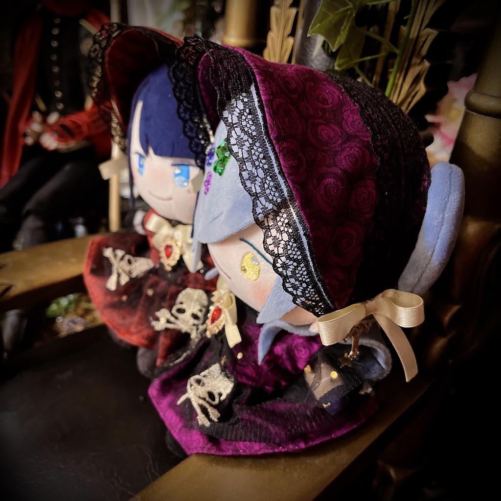 【ぬい】闇夜の薔薇と髑髏のドレスSET