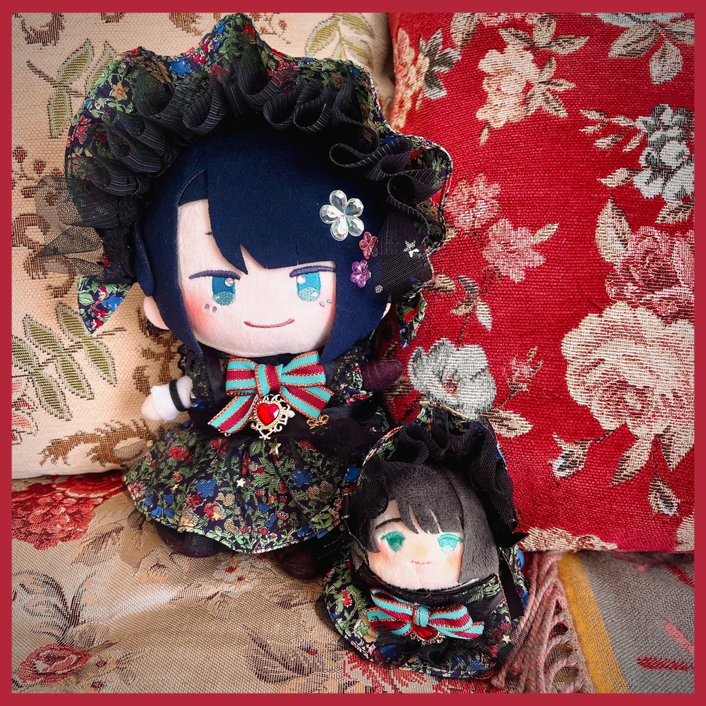 【おもち】花柄エプロンワンピースSET