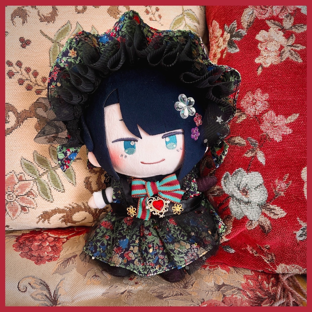 【ぬい】花柄エプロンワンピースSET