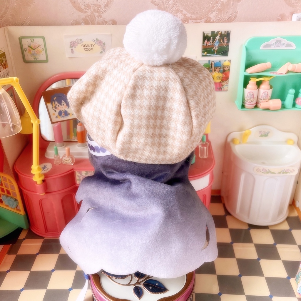 ファー付きケープ&ベレー帽SET