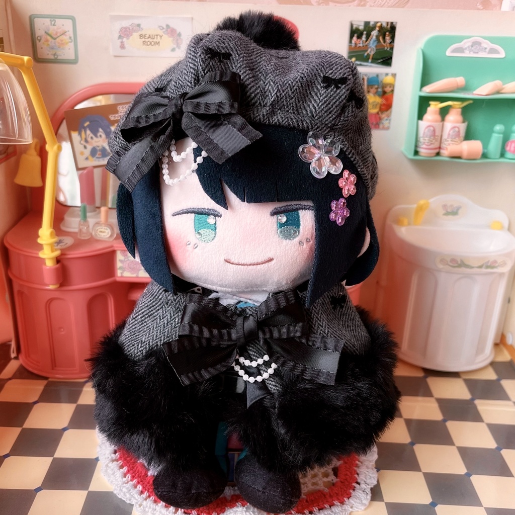 ファー付きケープ&ベレー帽SET