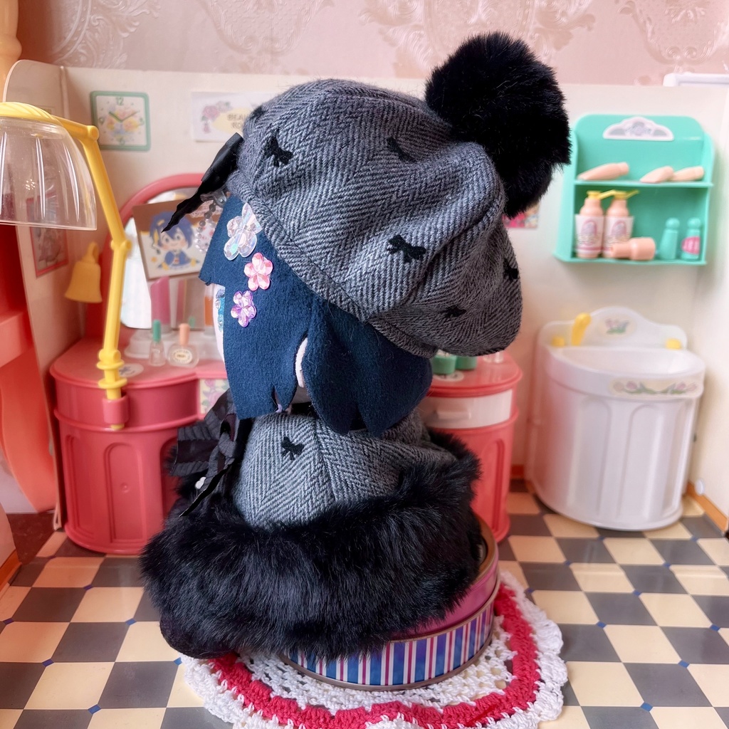 ファー付きケープ&ベレー帽SET