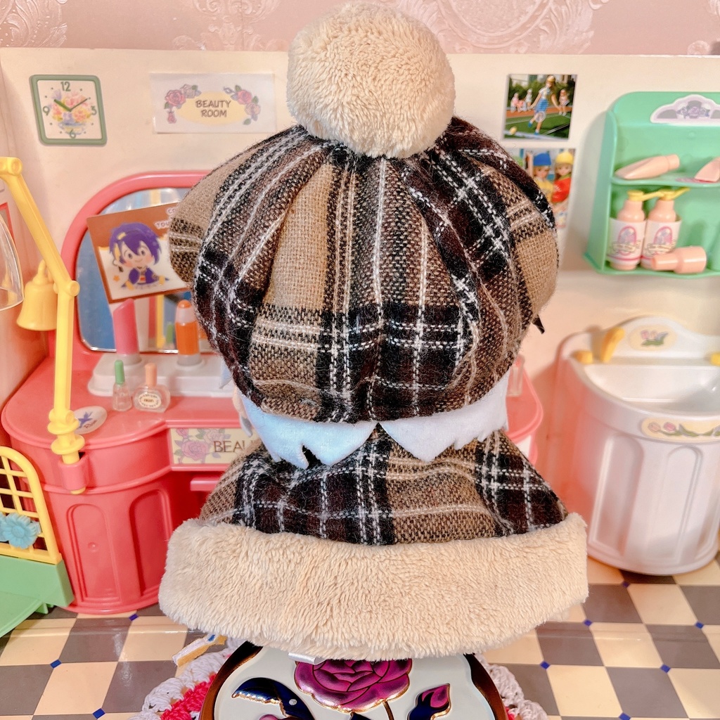 ファー付きケープ&ベレー帽SET