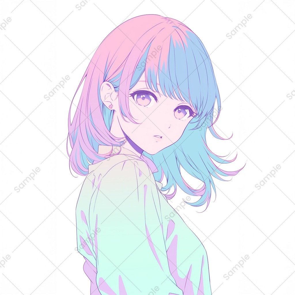 SNS profile pic ✦ Girl, Pastel Color, アイコンイラスト